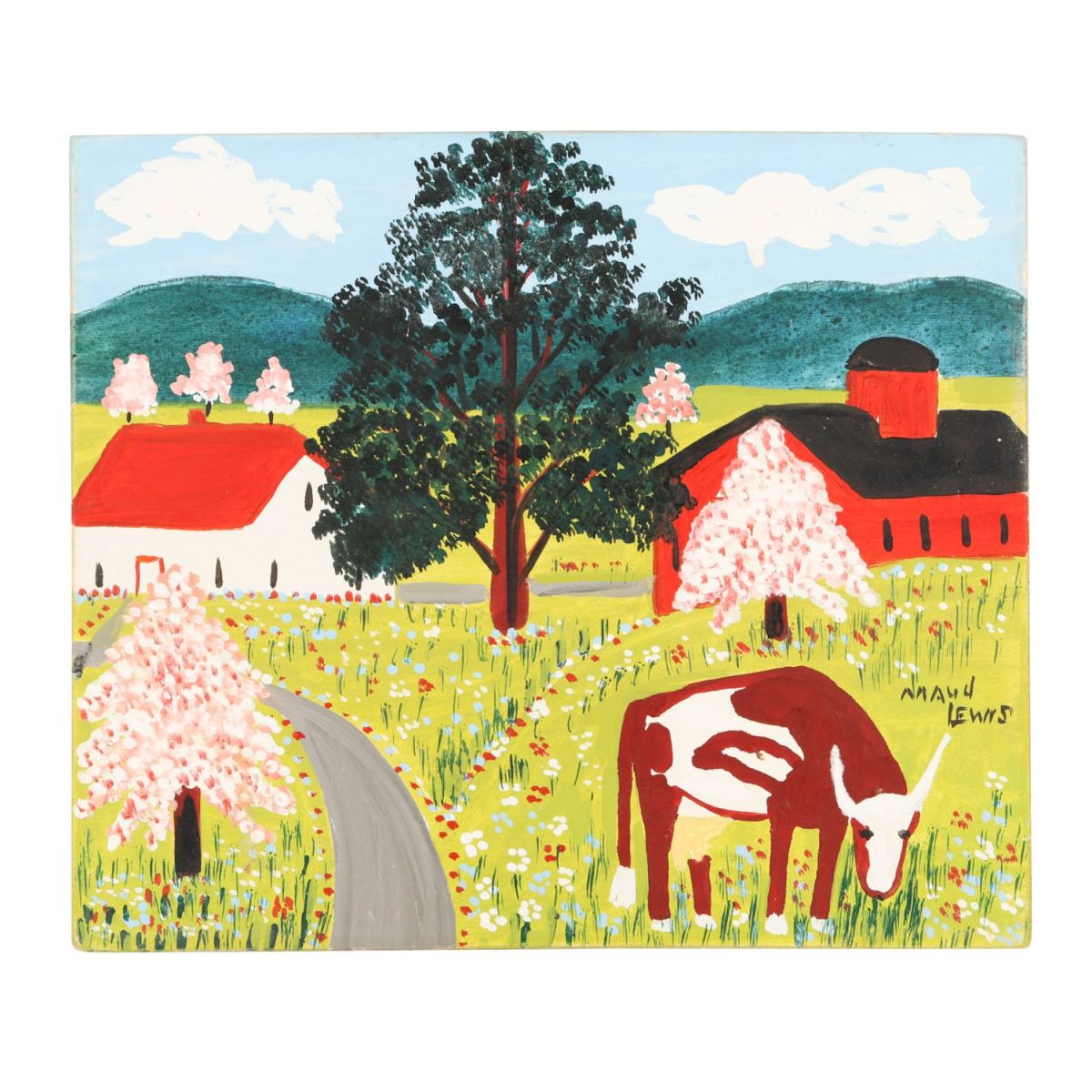 Seven Folk Art Paintings By Maud Lewis Combine For 198 380 Canadian In   Maud Lewis Spring Scene 